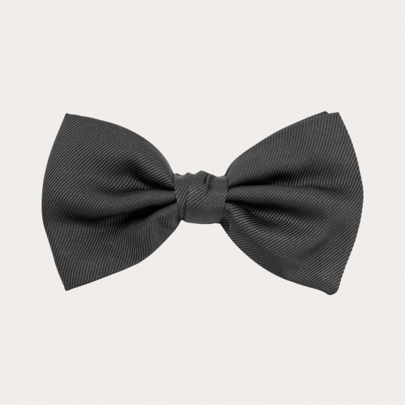 BRUCLE Silk bow tie, anthracite grey