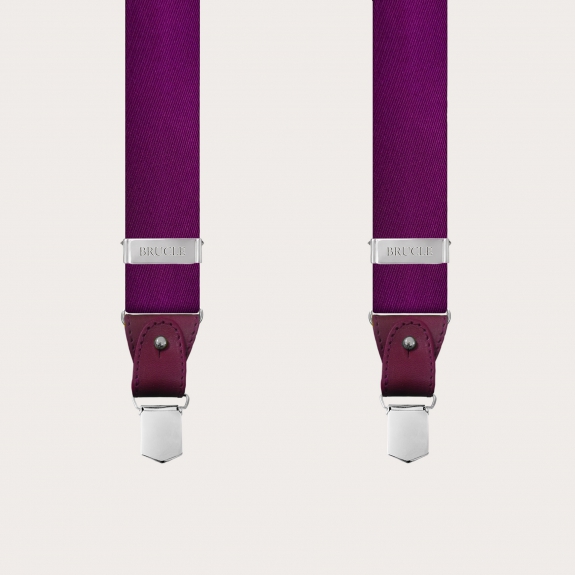 BRUCLE Tirantes en forma de Y en seda, violeta