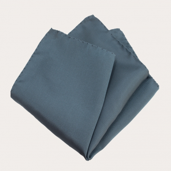 BRUCLE Elegante conjunto de tirantes elásticos, pajarita y pañuelo de bolsillo en jacquard de seda azul empolvado