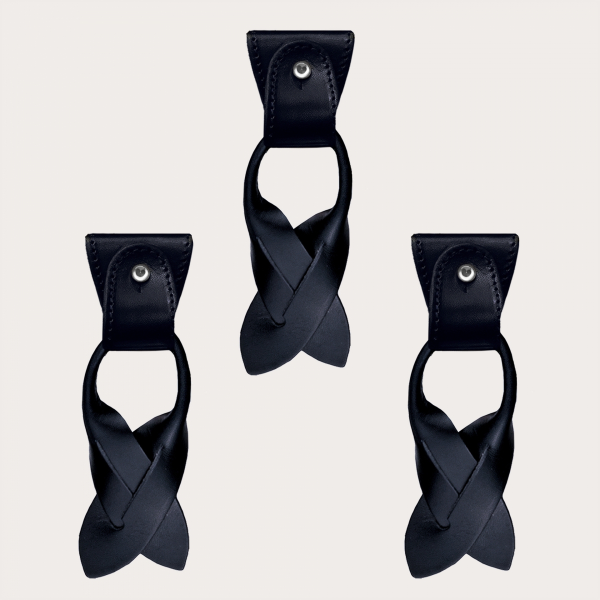 Konvertierbare Enden + terminals für Knöpfe Marineblau aus Leder für Hosenträger Y-Form Hosenträger mit Clips oder zum Knöpfen