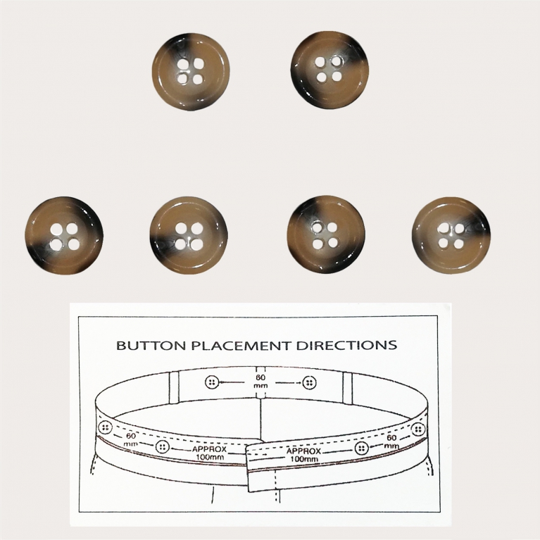 Button for suspenders brown