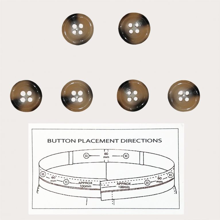 Button for suspenders brown