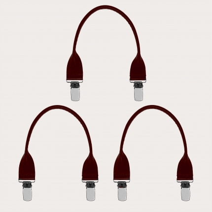 Set baffi in cuoio con clip 3 pz. colore bordeaux