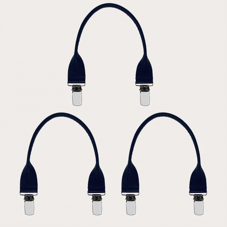 Juego de conectores de cuero azul con clip 3 uds.