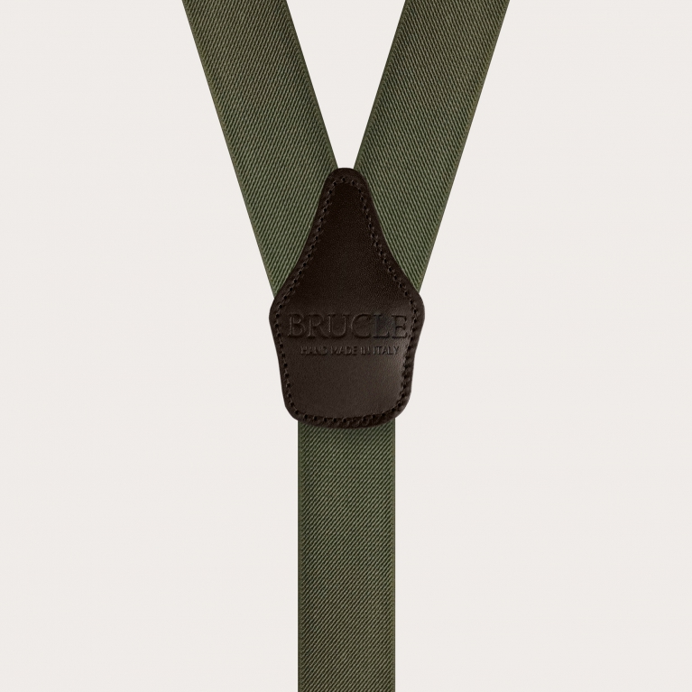 Bretelles élastiques en forme de Y vert olive