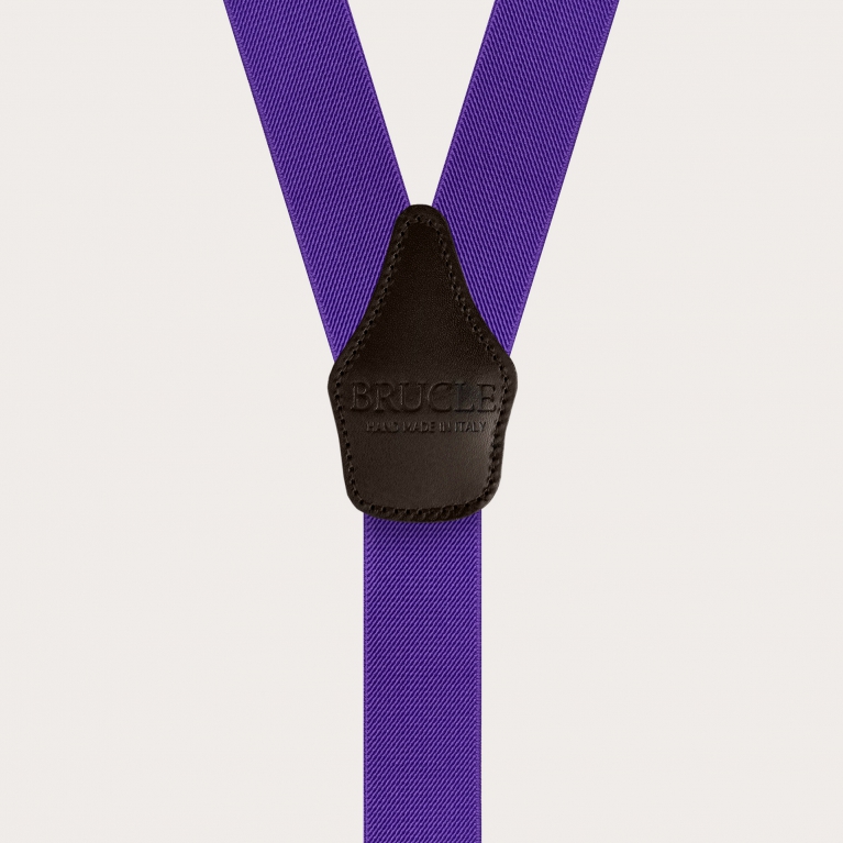 Y-shaped elastic purple suspenders