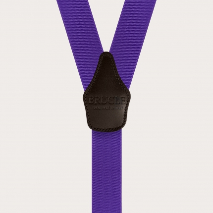 Y-shaped elastic purple suspenders