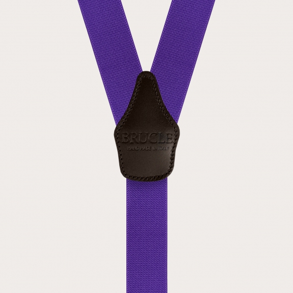 BRUCLE Y-shaped elastic purple suspenders