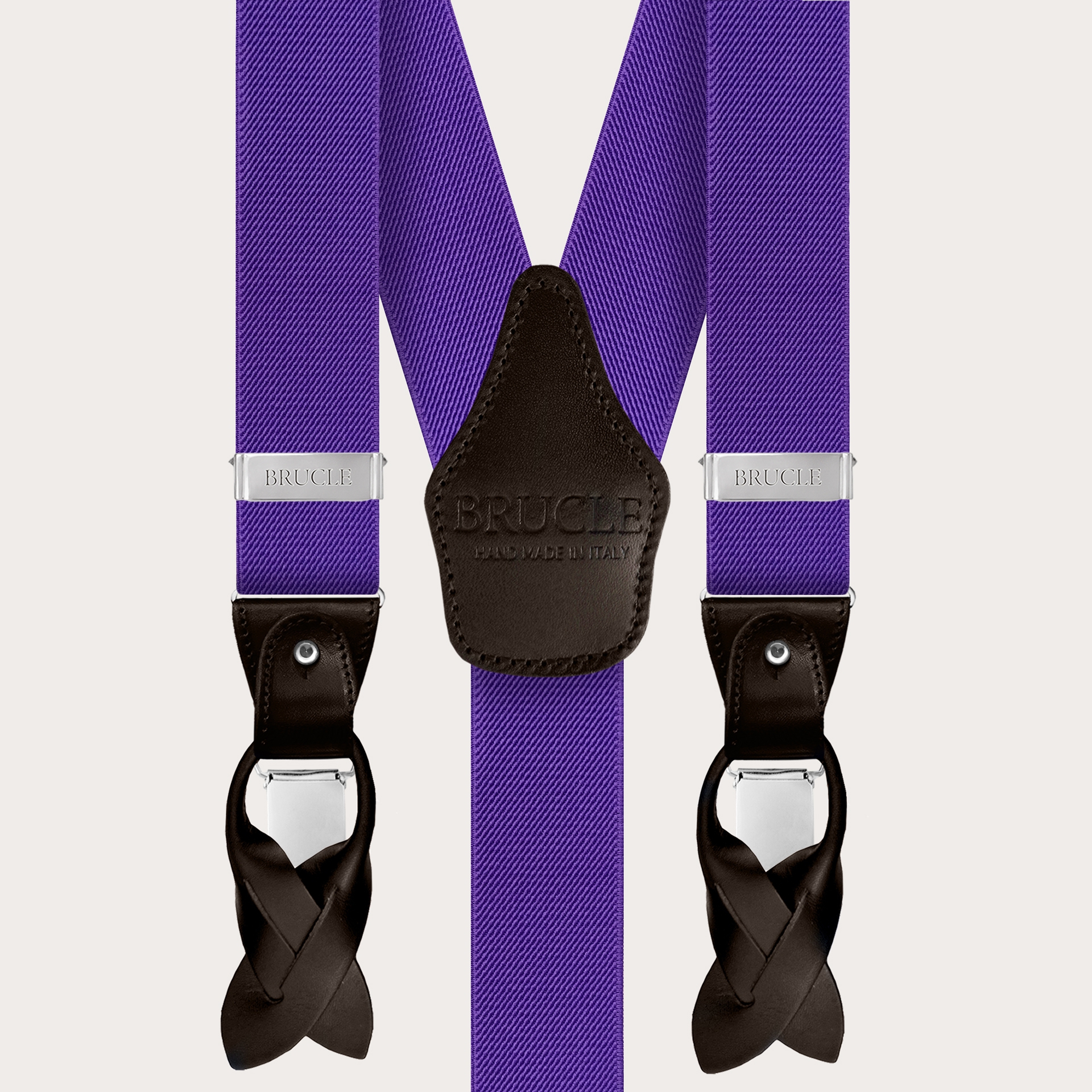 BRUCLE Y-shaped elastic purple suspenders