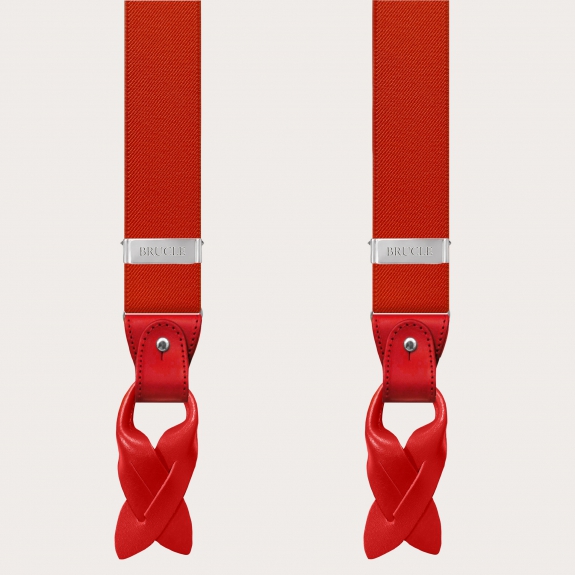 BRUCLE Bretelles élastiques en forme de Y rouge
