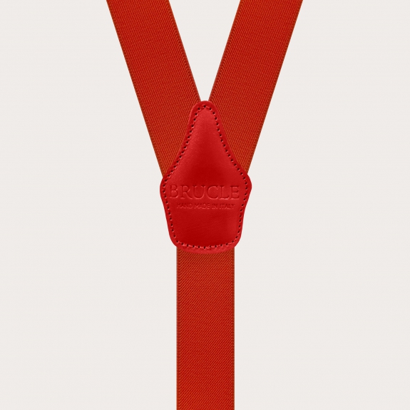 Y-shape elastic suspenders, red