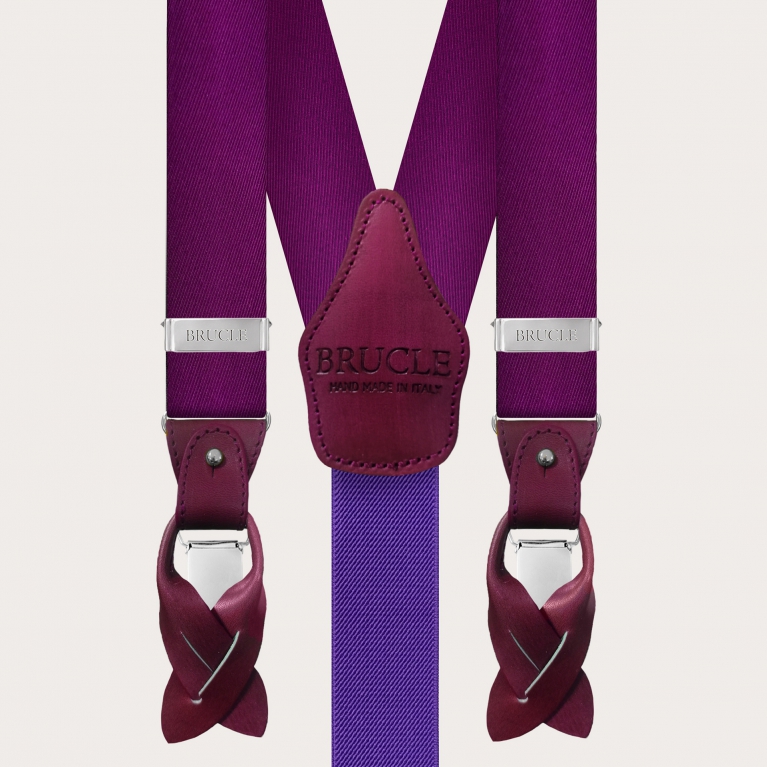 Tirantes en forma de Y en seda, violeta