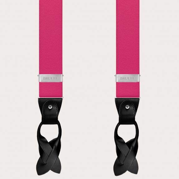 Double use fuchsia elastic suspenders