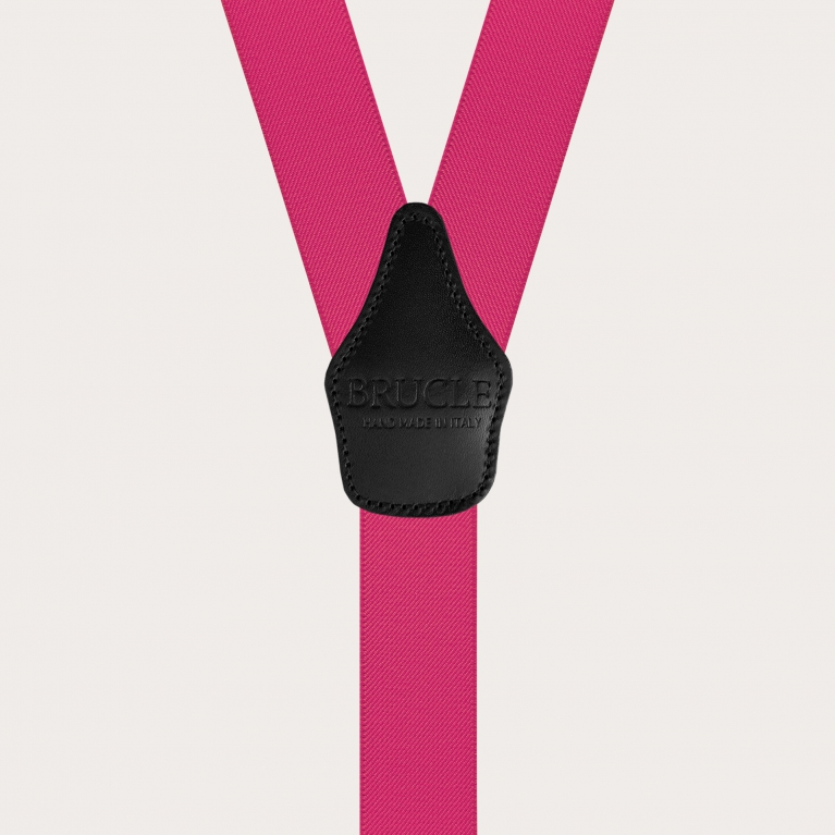 Double use fuchsia elastic suspenders