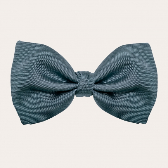 Ensemble de cérémonie bleu poudré, bretelles élastiques, nœud papillon en soie et pochette en soie