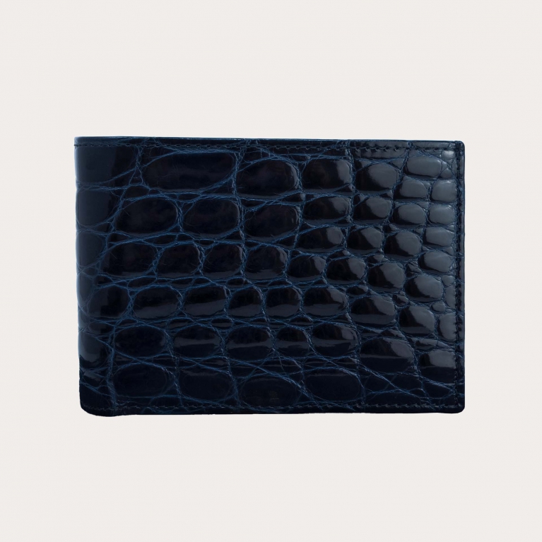 Portefeuille homme côté crocodile, bleu