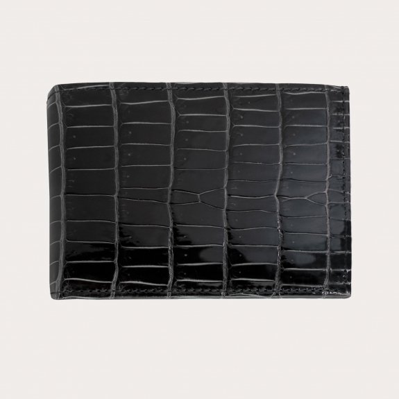 Men's wallet in crocodile tail, anthracite gray