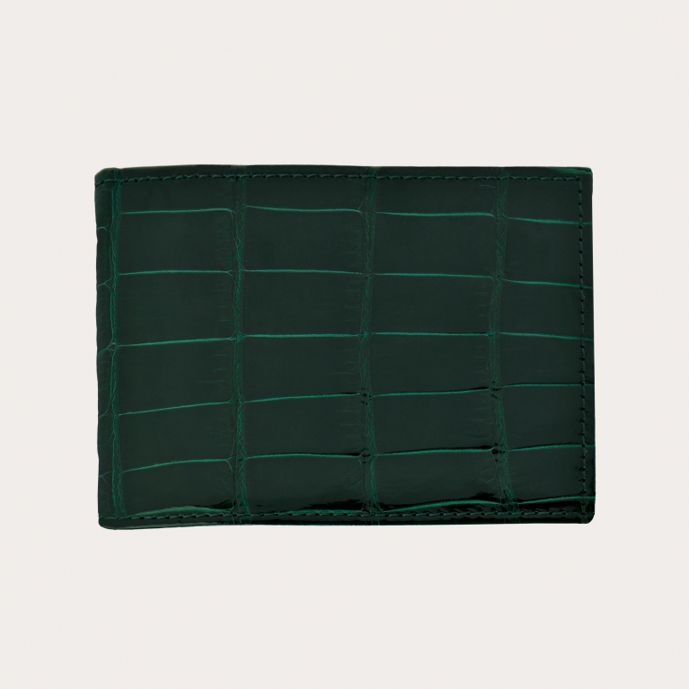 Men’s petrol green crocodile wallet with coin pocket