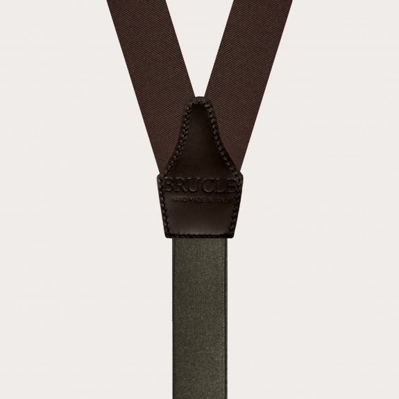 Hosenträger zum knöpfen, braun seide