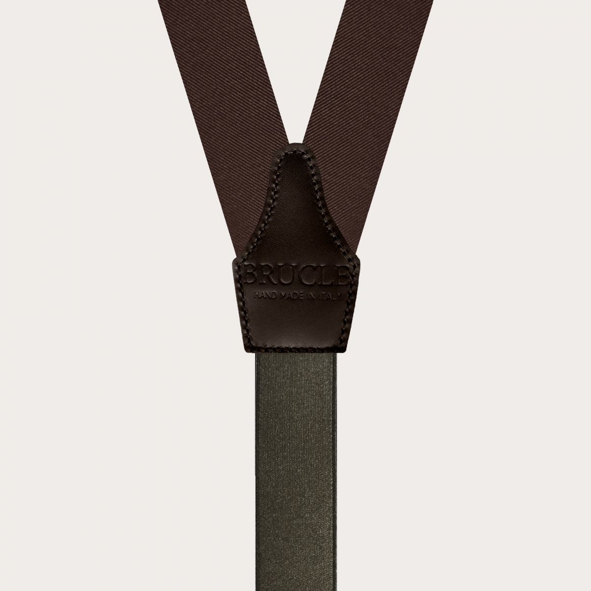 Formal Y-shape suspenders with braid runners, dark brown