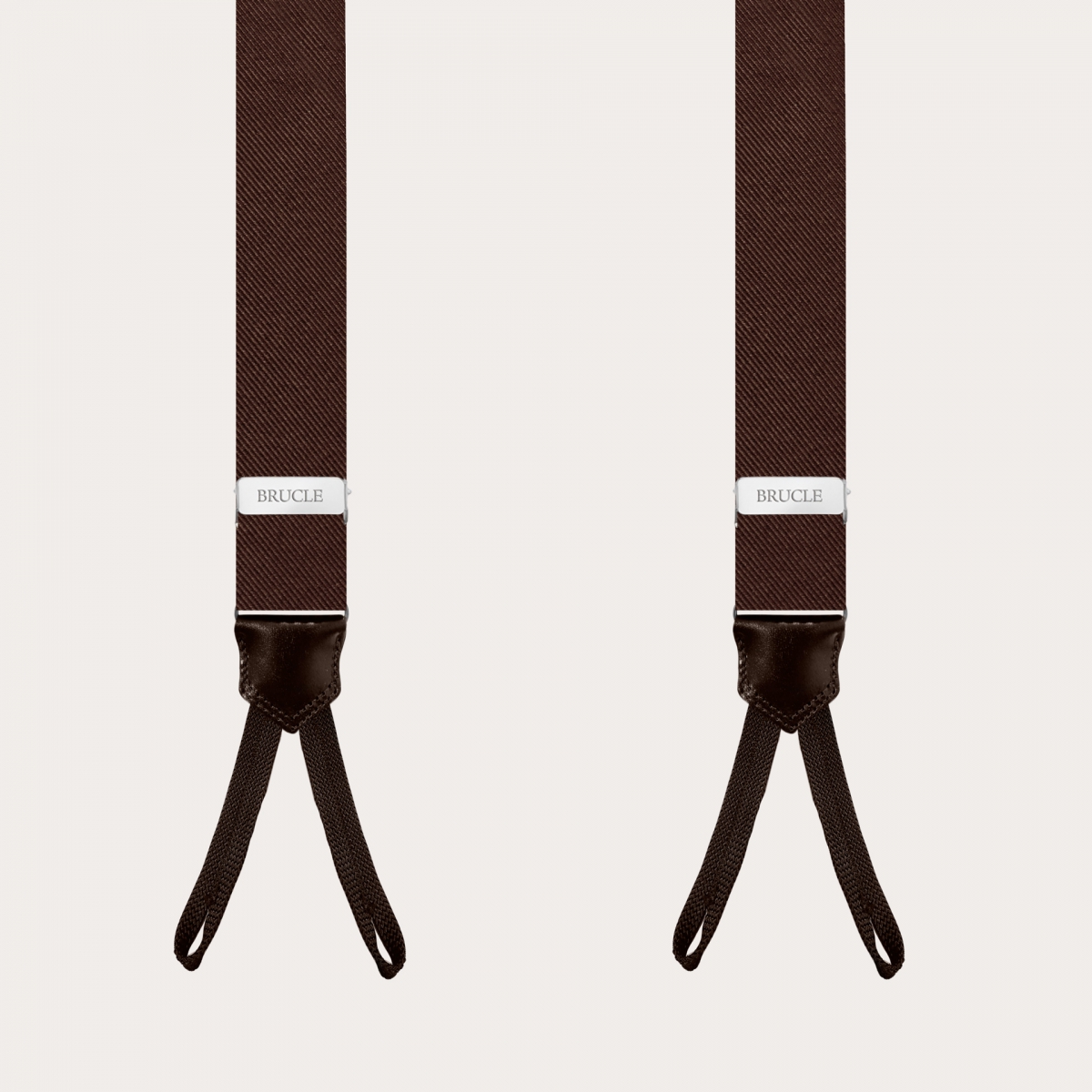 Bretelles fines à tresses pour boutons, brun foncé