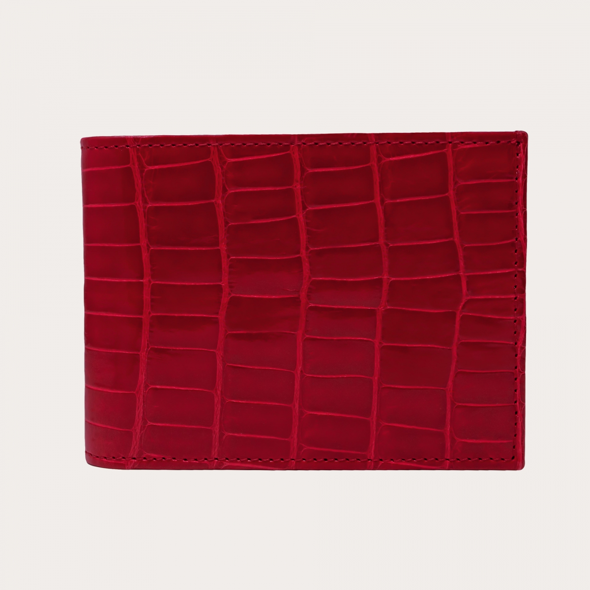 BRUCLE Elegante portafoglio in alligatore con portamonete rosso