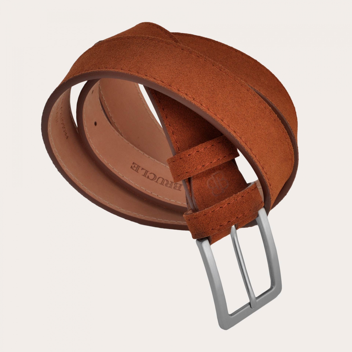 Cognac brown suede belt