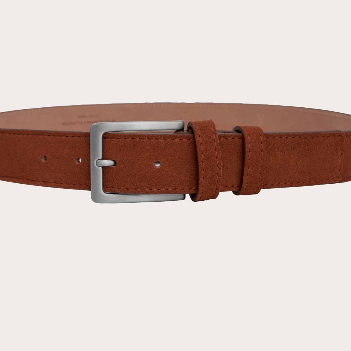 Cognac brown suede belt