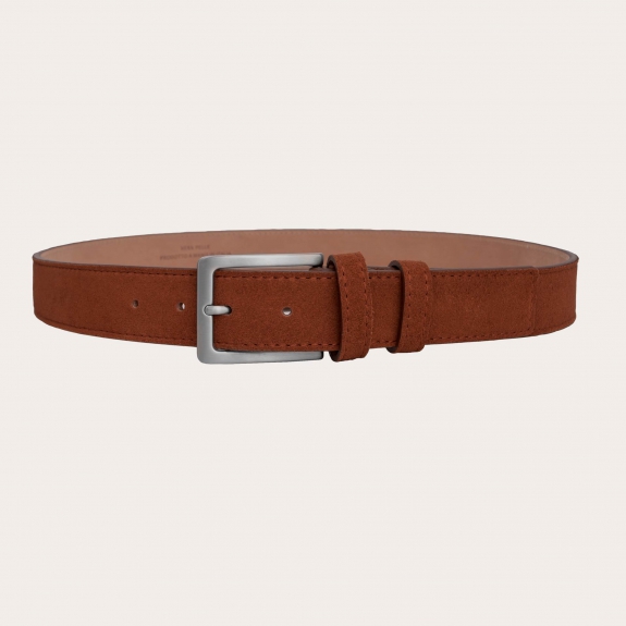 Cognac brown suede belt