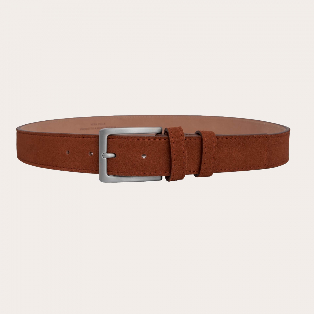 Cognac brown suede belt