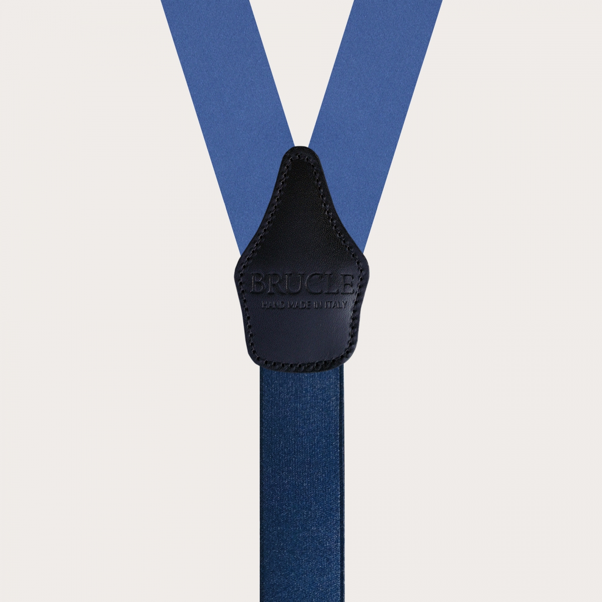 BRUCLE Men's suspenders in silk satin, light blue