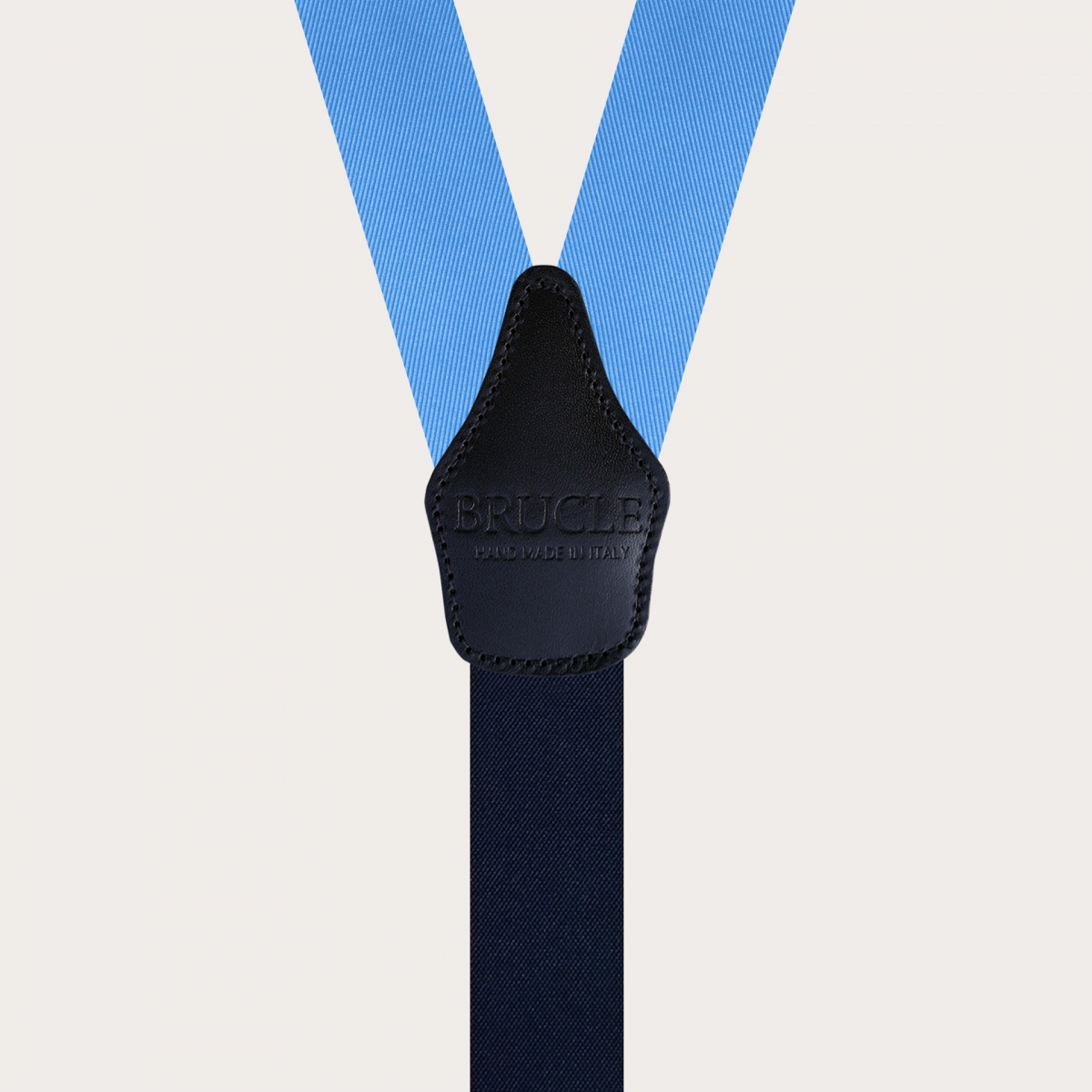 BRUCLE Refined suspenders in light blue silk