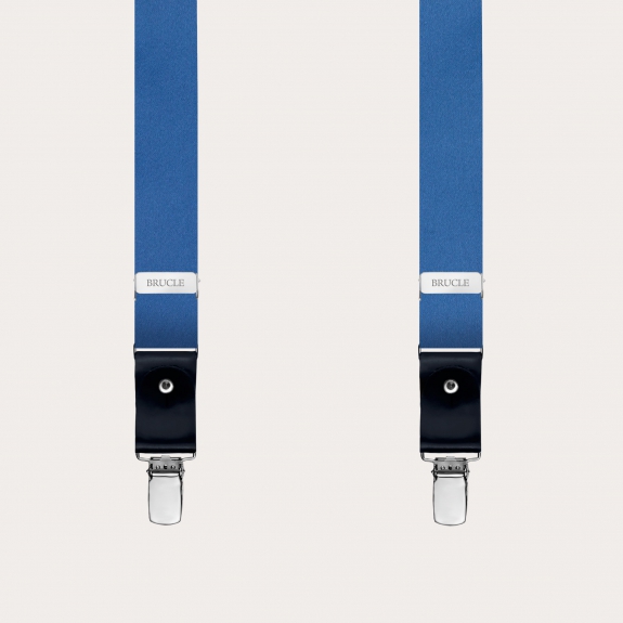 BRUCLE Elegant thin straps in light blue silk satin