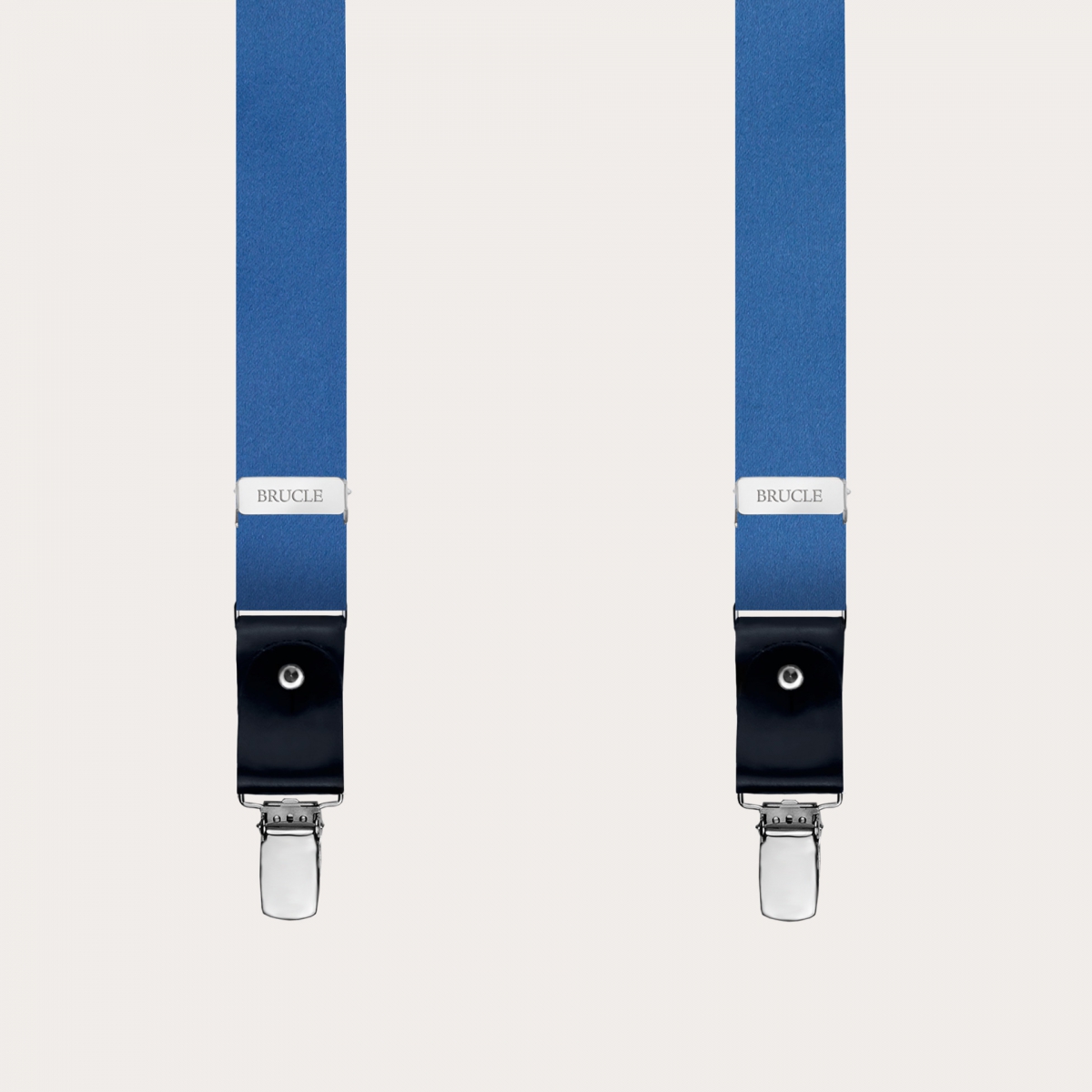 BRUCLE Elegant thin straps in light blue silk satin