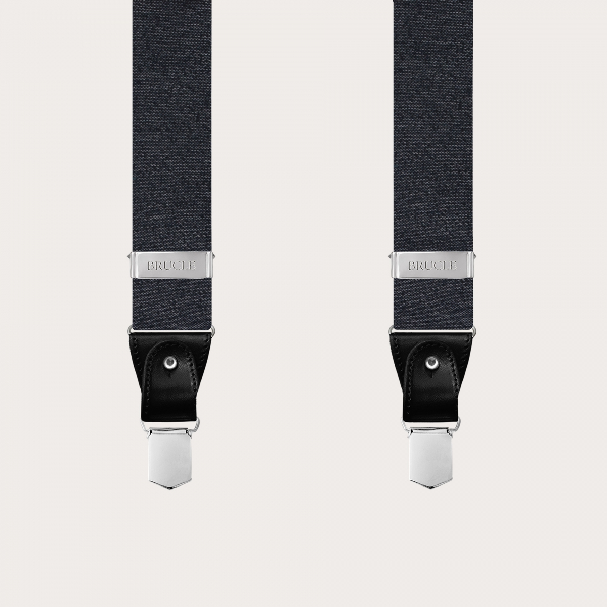 BRUCLE Tirantes elegantes en seda gris melange