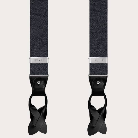 BRUCLE Tirantes elegantes en seda gris melange