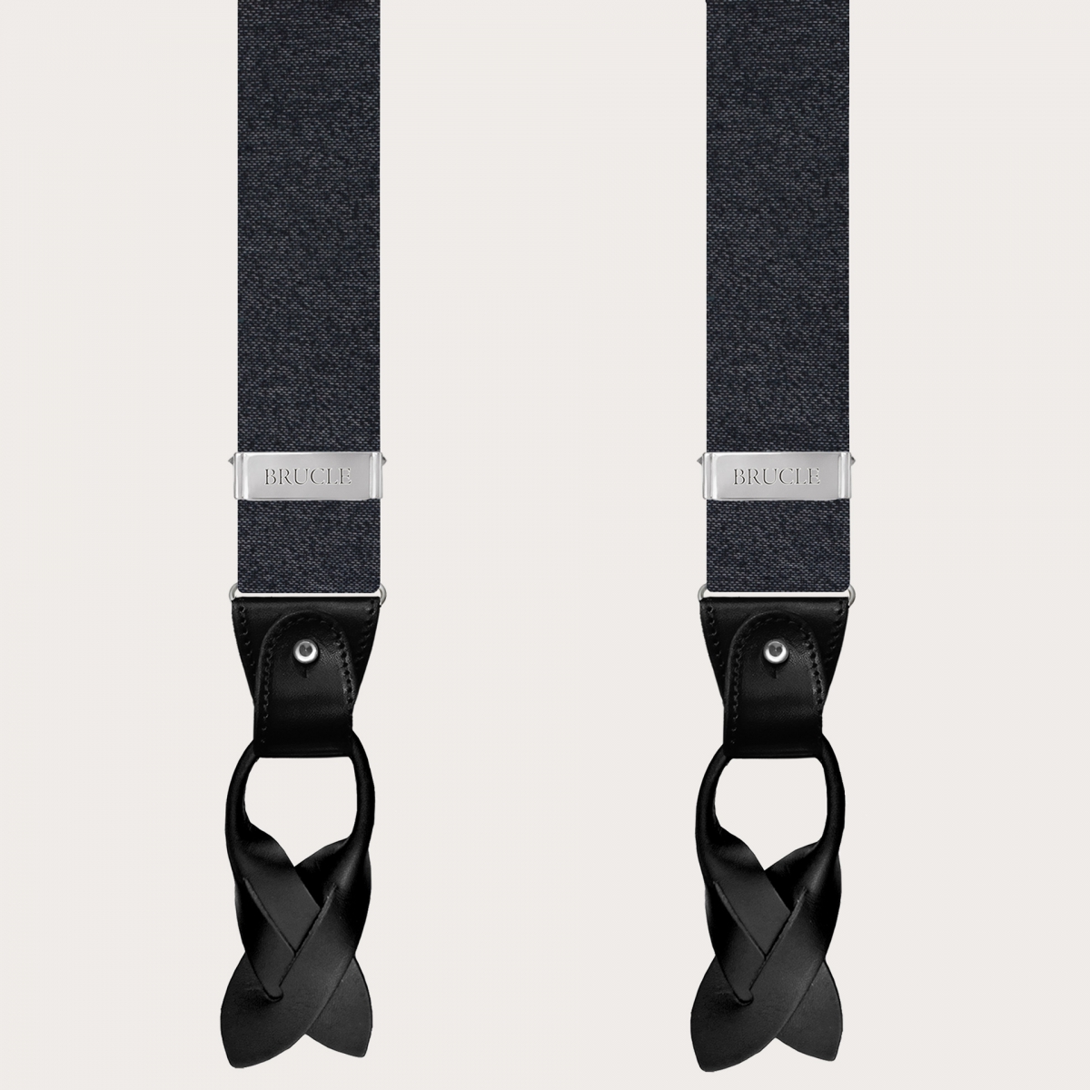 BRUCLE Tirantes elegantes en seda gris melange