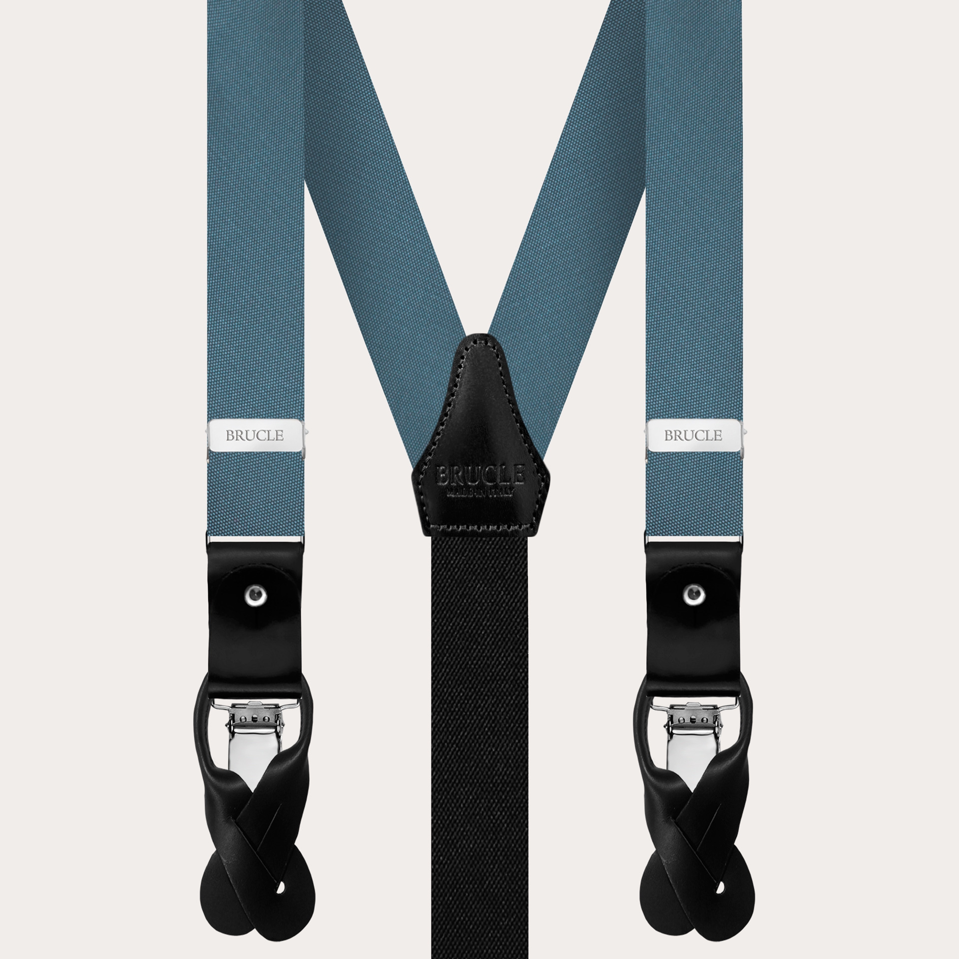 BRUCLE Elegant thin sugar paper colored silk suspenders