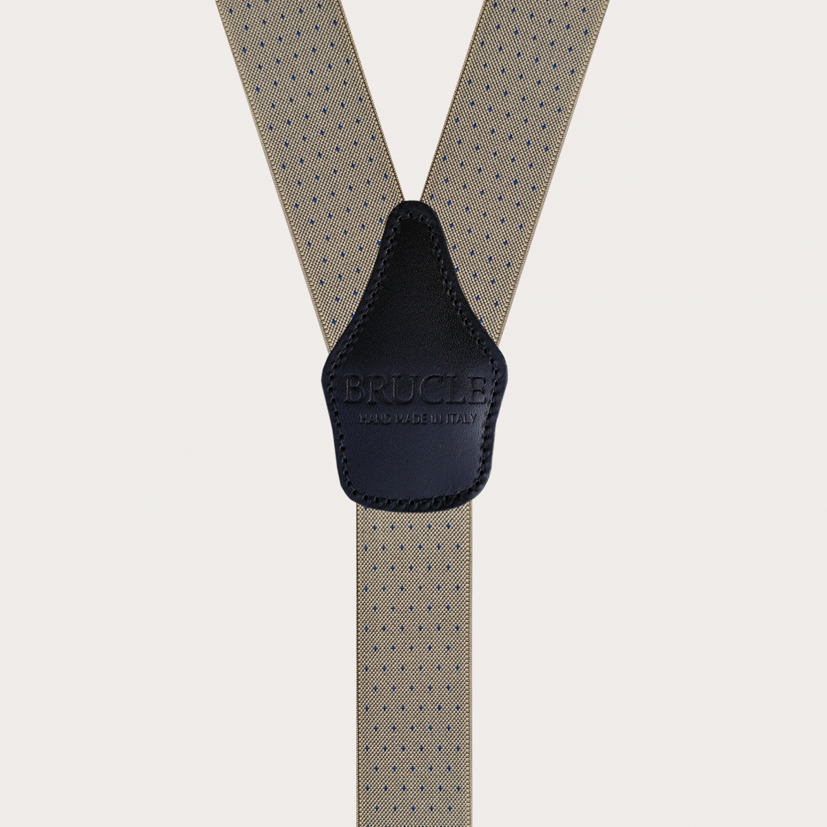 BRUCLE Beige, elastische Hosenträger in Y-Form mit gepunktetem Muster