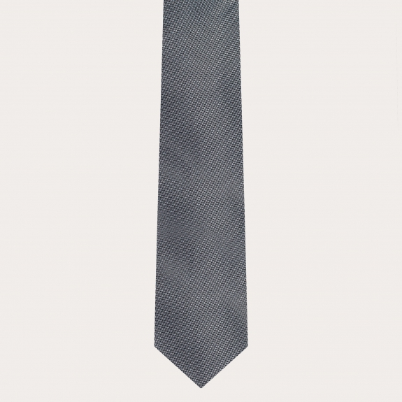BRUCLE Elegant necktie in jacquard silk with silver micro-pattern