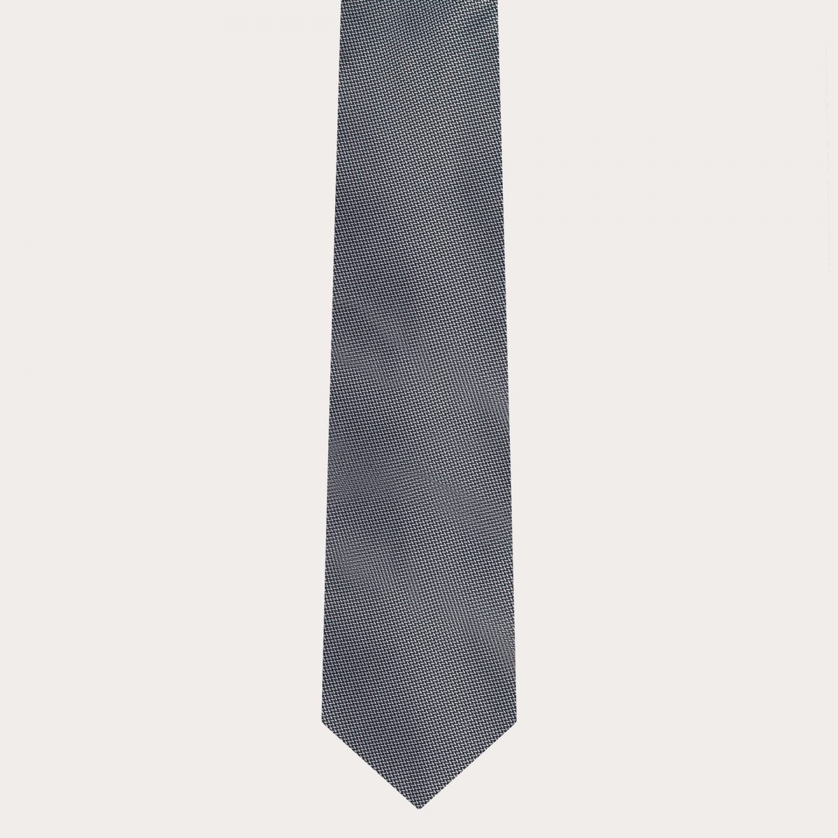 BRUCLE Elegant necktie in jacquard silk with silver micro-pattern