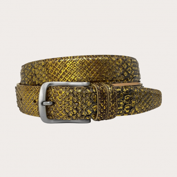 Brown golden belt in real python