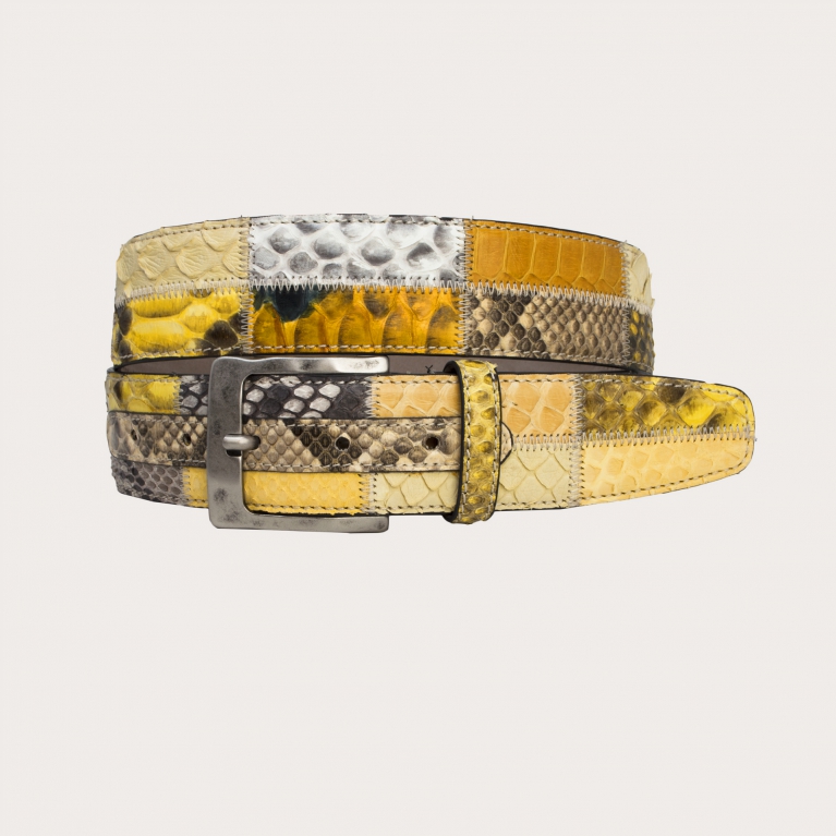 Ceinture jaune en python patchwork