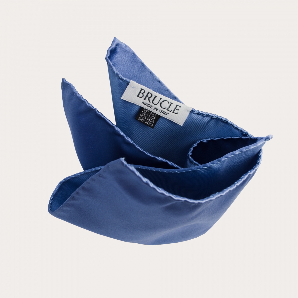 BRUCLE Elegante conjunto de tirantes, pajarita y pañuelo de bolsillo en raso de seda azul claro