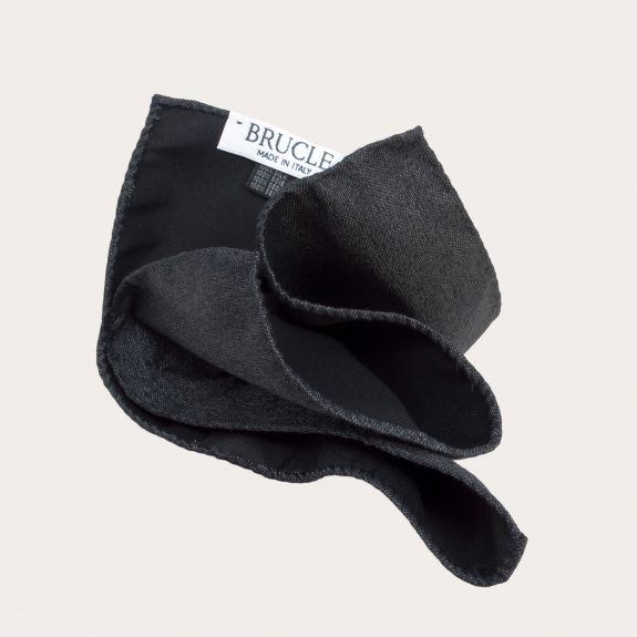 BRUCLE Graumeliertes Hosenträger mit Knopflöchern, Pochette und Fliege