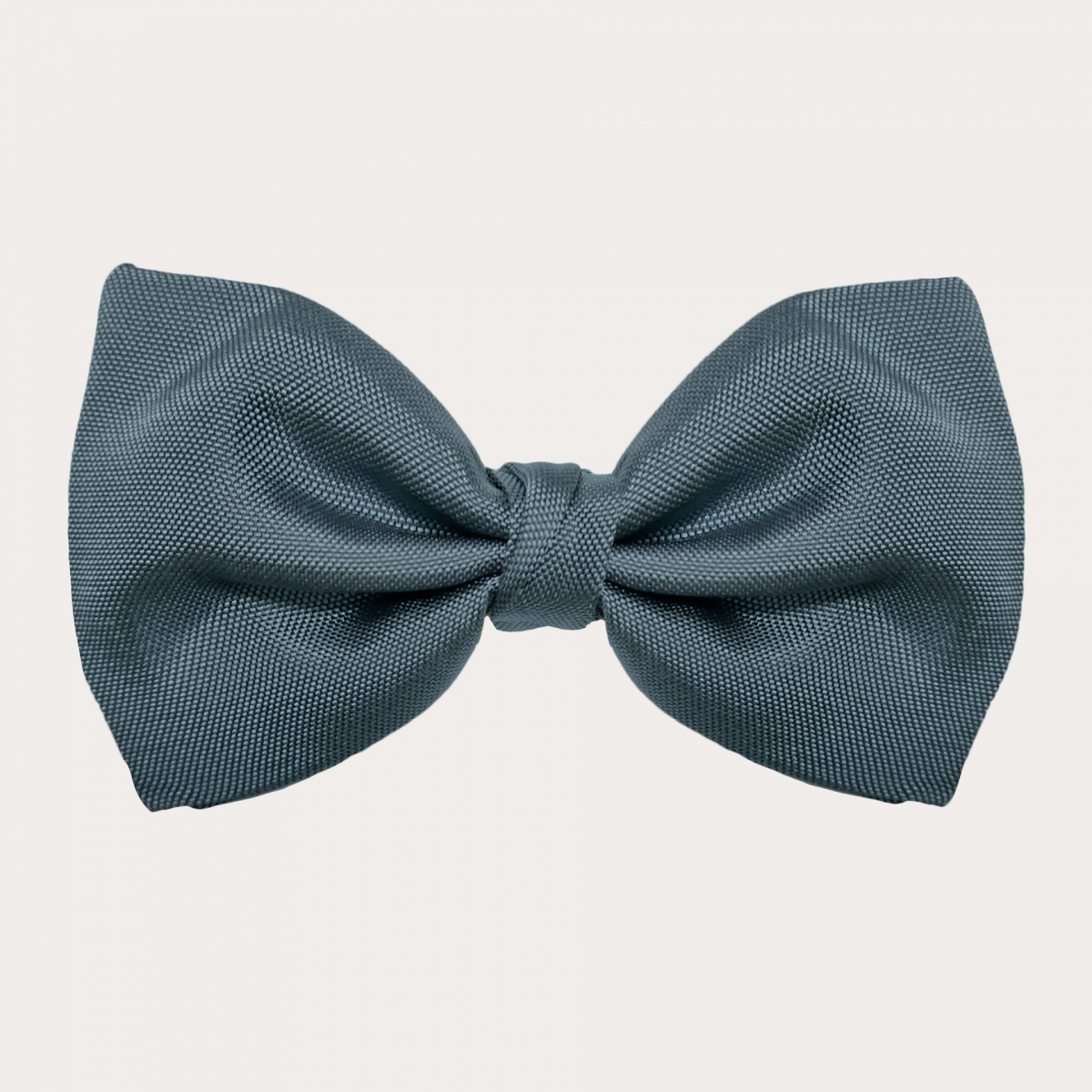 BRUCLE Elegant suspenders, bow tie and pochette in dusty blue silk