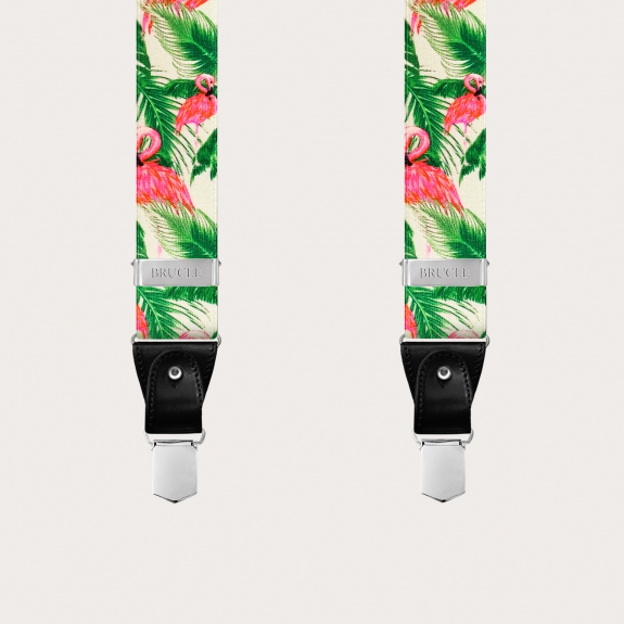 BRUCLE Tirantes unisex sin níquel, estampado flamenco