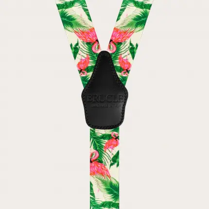 Nickelfreie Unisex-Hosenträger, Flamingo-Muster