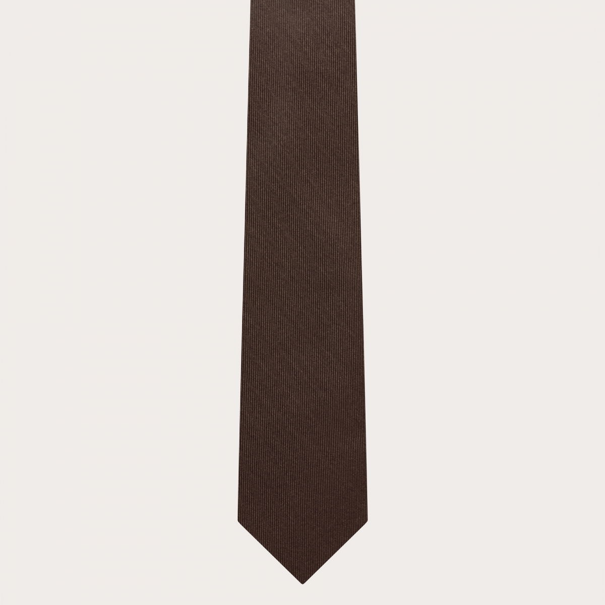 BRUCLE Elegante set di bretelle sottili con asole e cravatta in seta marrone