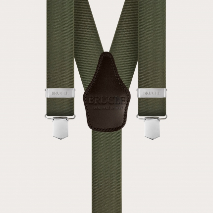 Elastische Unisex-Hosenträger, olivgrün